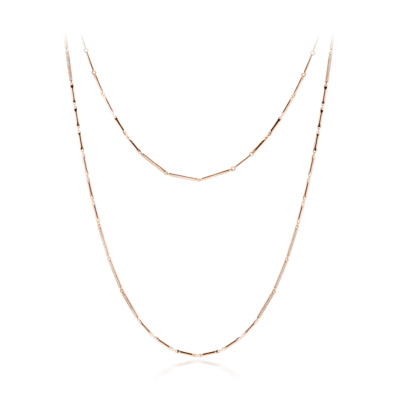 Linette Sautoir necklace in rose gold featuring delicate links and a layered design, perfect for elegant accessorizing.
