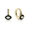 Lemonade Earcuff featuring a marquise cut stone with black enamel and gold accents, adorned with sparkling diamonds.