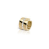 Gold ear cuff featuring a single row of diamonds set in a sleek design.