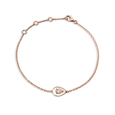 Lemonade pear shape bracelet in plain gold featuring a teardrop design with a sparkling stone, perfect for elegant accessories.