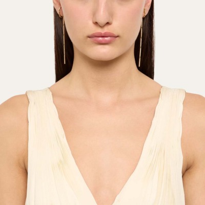 Rose gold Linette studs earrings featuring a sleek design, perfect for enhancing any outfit with a touch of elegance and sophistication.