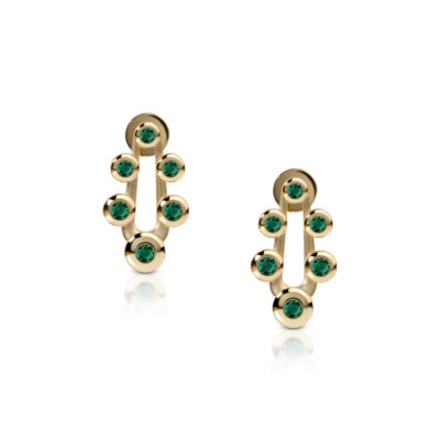 Forme Axis Earrings in Emeralds